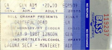 May 9, 1987 Laguna Seca Ticket